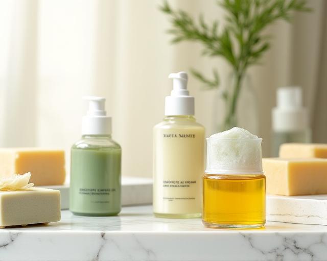 Display of artisan soaps and skincare